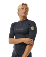 The Rip Curl Dawn Patrol UPF Performance Rash Vest in Navy Marle