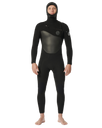 The Rip Curl Mens Flashbomb 6/4mm Hooded Chest Zip Wetsuit in Black