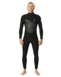 The Rip Curl Mens Flashbomb 5/3mm Chest Zip Wetsuit in Black