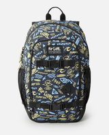 The Rip Curl Posse Mid Backpack in Black & Yellow