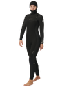 Womens Dawn Patrol 5/4mm Hooded Chest Zip Wetsuit in Black