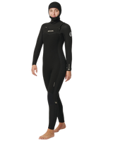 Womens Dawn Patrol 5/4mm Hooded Chest Zip Wetsuit in Black