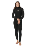 The Rip Curl Womens Womens Dawn Patrol 5/3mm Chest Zip Wetsuit in Black