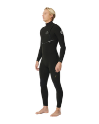 The Rip Curl Mens E-Bomb 4/3mm Zip Free Wetsuit in Black