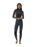 The Rip Curl Womens Dawn Patrol 4/3mm Chest Zip Wetsuit in Light Brown