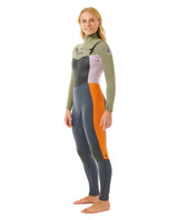 The Rip Curl Womens Dawn Patrol 4/3mm Chest Zip Wetsuit in Charcoal