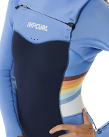 The Rip Curl Womens Dawn Patrol Performance 4/3mm Chest Zip Wetsuit in Blue