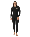 The Rip Curl Womens Womens Dawn Patrol 5/3mm Back Zip Wetsuit in Black