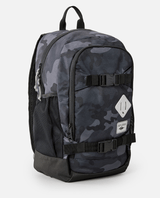 The Rip Curl Posse Mid Backpack in Black & Grey