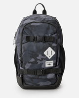 The Rip Curl Posse Mid Backpack in Black & Grey