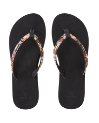 The Rip Curl Womens Freedom Bloom Flip Flops in Black & Brown