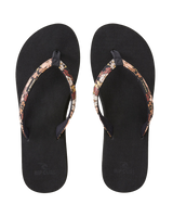 The Rip Curl Womens Freedom Bloom Flip Flops in Black & Brown