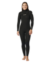 The Rip Curl Womens Womens Dawn Patrol Performance 5/3mm Chest Zip Wetsuit in Black