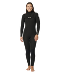 The Rip Curl Womens Womens Dawn Patrol Performance 5/3mm Chest Zip Wetsuit in Black