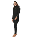 The Rip Curl Womens Womens Dawn Patrol Performance 5/3mm Chest Zip Wetsuit in Black