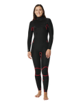 The Rip Curl Womens Womens Dawn Patrol Performance 5/3mm Chest Zip Wetsuit in Black