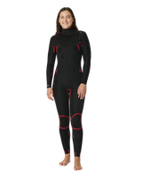 The Rip Curl Womens Womens Dawn Patrol Performance 5/3mm Chest Zip Wetsuit in Black