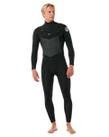 The Rip Curl Mens Dawn Patrol 5/3mm Chest Zip Wetsuit in Black