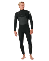 The Rip Curl Mens Dawn Patrol 5/3mm Chest Zip Wetsuit in Black