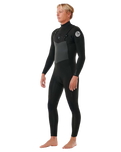 The Rip Curl Mens Dawn Patrol 5/3mm Chest Zip Wetsuit in Black