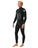 The Rip Curl Mens Dawn Patrol 5/3mm Chest Zip Wetsuit in Black