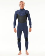 The Rip Curl Mens Dawn Patrol 4/3mm Chest Zip Wetsuit in Dark Navy