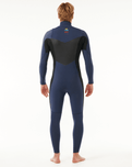 The Rip Curl Mens Dawn Patrol 4/3mm Chest Zip Wetsuit in Dark Navy