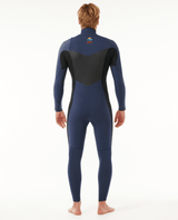 The Rip Curl Mens Dawn Patrol 4/3mm Chest Zip Wetsuit in Dark Navy