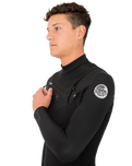 The Rip Curl Mens Dawn Patrol Performance 4/3mm Chest Zip Wetsuit in Black