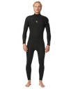 The Rip Curl Mens Dawn Patrol Performance 4/3mm Chest Zip Wetsuit in Black