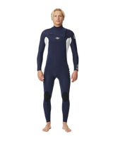 The Rip Curl Mens Dawn Patrol Performance 3/2mm Chest Zip Wetsuit in Navy