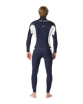 The Rip Curl Mens Dawn Patrol Performance 3/2mm Chest Zip Wetsuit in Navy