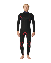 The Rip Curl Mens Dawn Patrol Performance 3/2mm Chest Zip Wetsuit in Navy