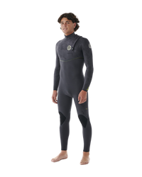 The Rip Curl Mens E-Bomb 3/2mm Zip Free Wetsuit in Charcoal