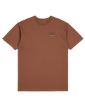 The Brixton Mens Linwood T-Shirt in Terracotta, Washed Black & Sand