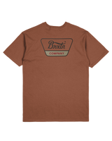 The Brixton Mens Linwood T-Shirt in Terracotta, Washed Black & Sand