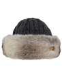 The Barts Womens Fur Cable Bandhat in Heather Brown