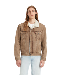 The Levi's® Mens Type III Sherpa Trucker Jacket in Breakfast Sandwich