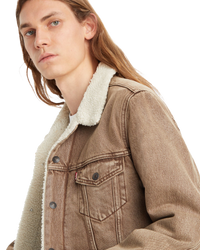 The Levi's® Mens Type III Sherpa Trucker Jacket in Breakfast Sandwich