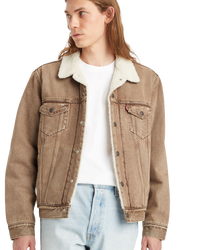 The Levi's® Mens Type III Sherpa Trucker Jacket in Breakfast Sandwich