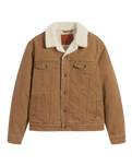 The Levi's® Mens Type 3 Sherpa Trucker Jacket in Washed Cougar Canvas