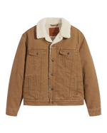 The Levi's® Mens Type 3 Sherpa Trucker Jacket in Washed Cougar Canvas