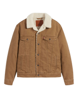 The Levi's® Mens Type 3 Sherpa Trucker Jacket in Washed Cougar Canvas