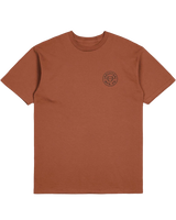 The Brixton Mens Crest II T-Shirt in Terracotta & Washed Black