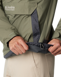 The Columbia Mens Challenger Pullover Jacket in Stone Green & Shark