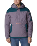 The Columbia Mens Challenger Pullover Jacket in Granite Purple & Night Wave