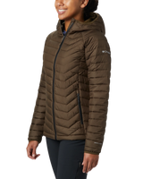 The Columbia Womens Powder Lite Hooded Jacket in Olive Green