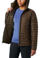 The Columbia Womens Powder Lite Hooded Jacket in Olive Green