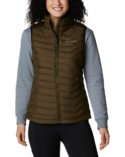 The Columbia Womens Powder Lite Gilet in Olive Green