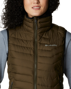 The Columbia Womens Powder Lite Gilet in Olive Green